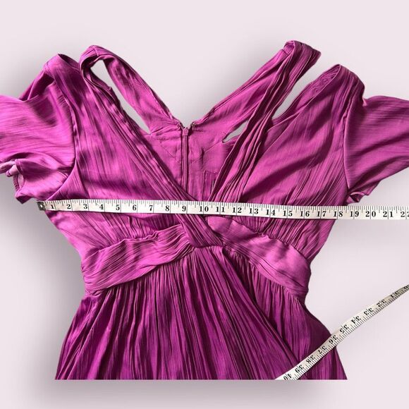 Anthropologie Deep V-Neck Vibrant Purple Dress NWT - Picture 8 of 13